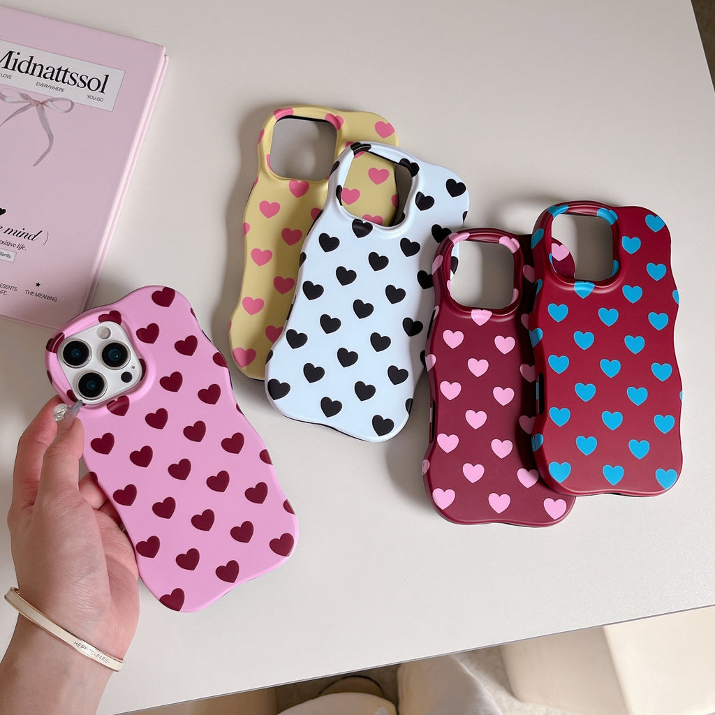 Plein écran Little Heart Matte Wave Phone Case