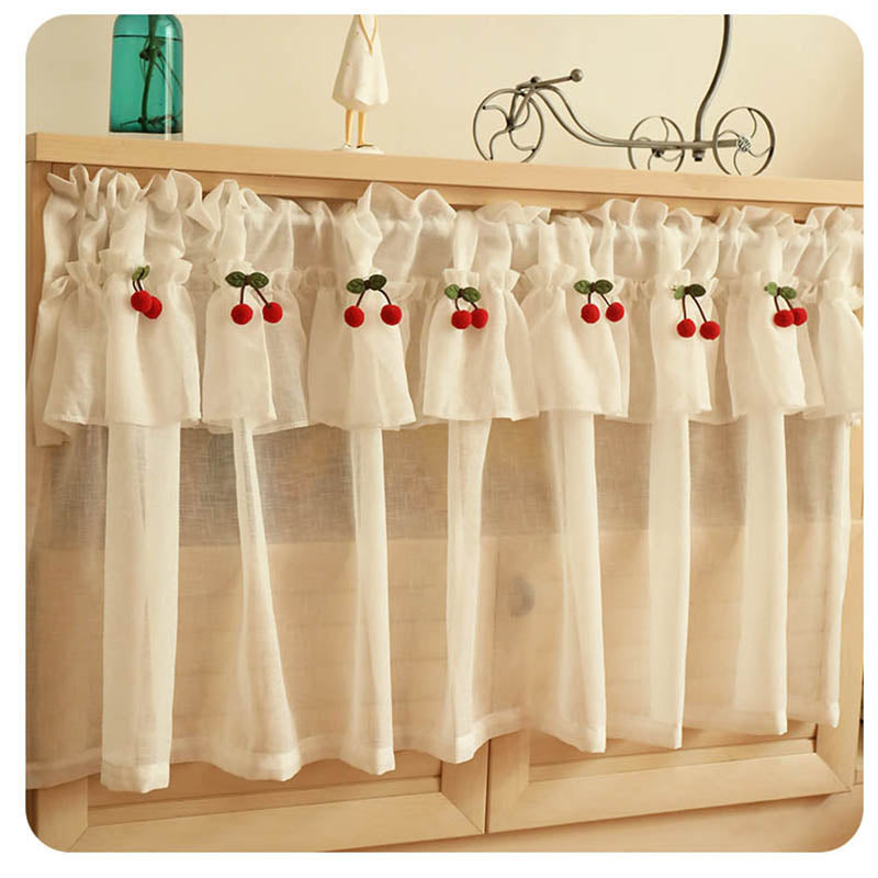Rideau court en lin frais pour cuisine petite fenêtre