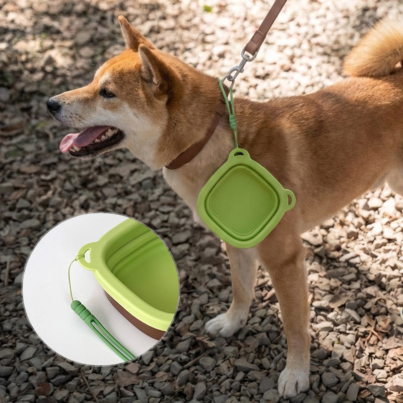 Foldable Silicone Pet Bowl Portable for Outdoor Use