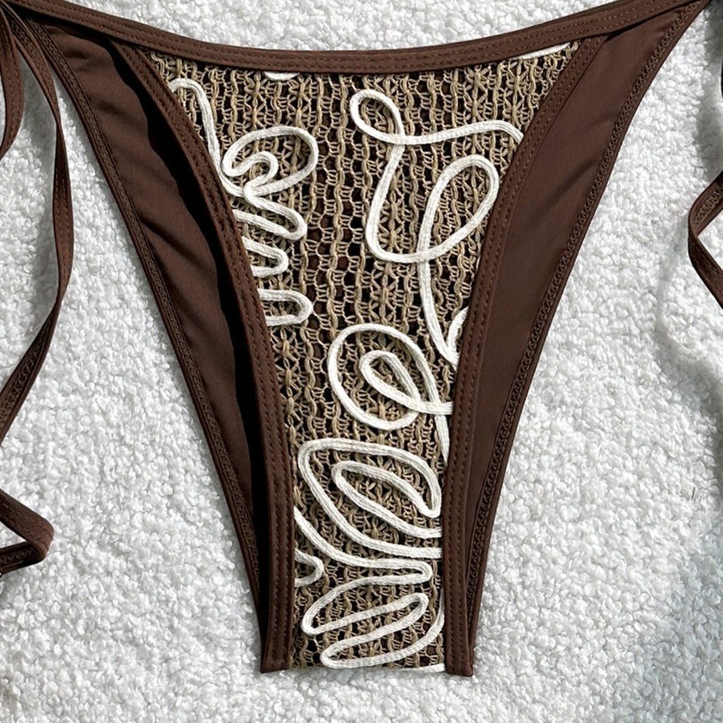 Femmes Sexy deux-pièces de maillot de bain Split avec Tie-side Bikini