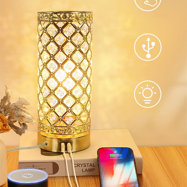 Lampe de bureau créative pour lit dans la chambre en cristal