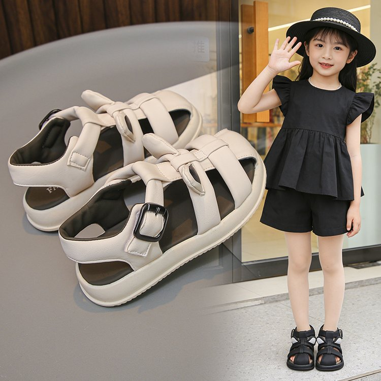 Été Style coréen orteil fermé filles Sandales Mode Casual chaussures étudiantes en gros