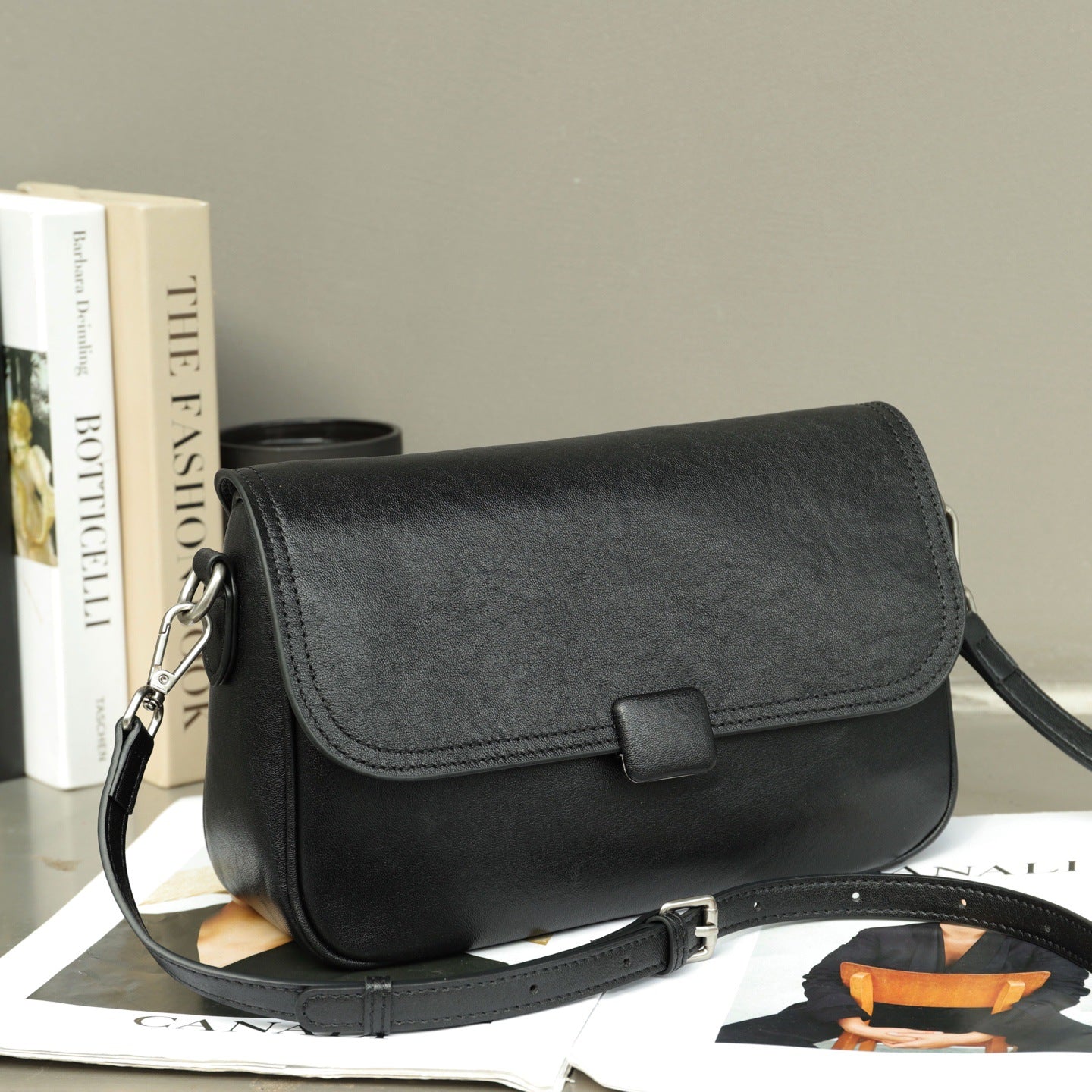 Sac en cuir véritable pour femmes Sac à épaule simple
