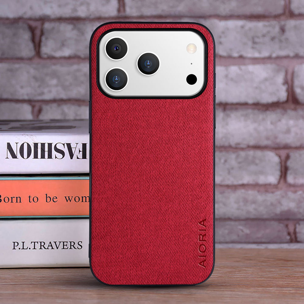 Coque de téléphone en tissu réel simple