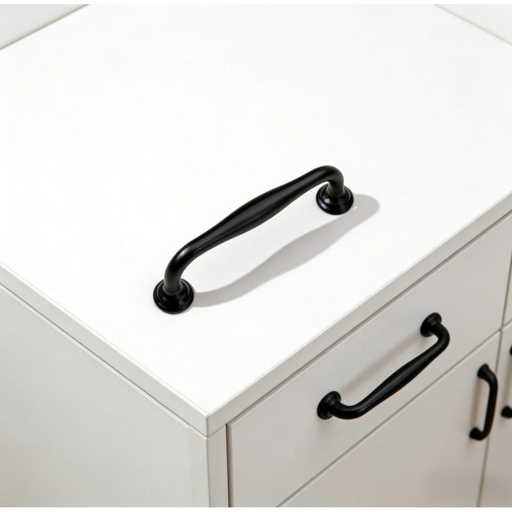 Ensemble de 12 poignées de cuisine noires dans un design moderne