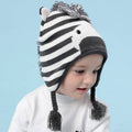 Chapeau d'hiver tricoté en peluche Chapeau de caricature pour bébé Garçon chaud et preuve du vent
