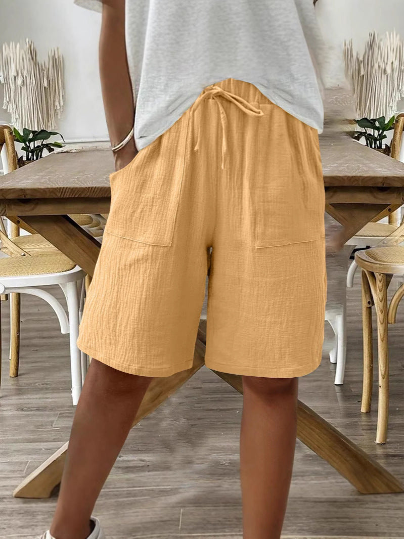 Short en coton lin
