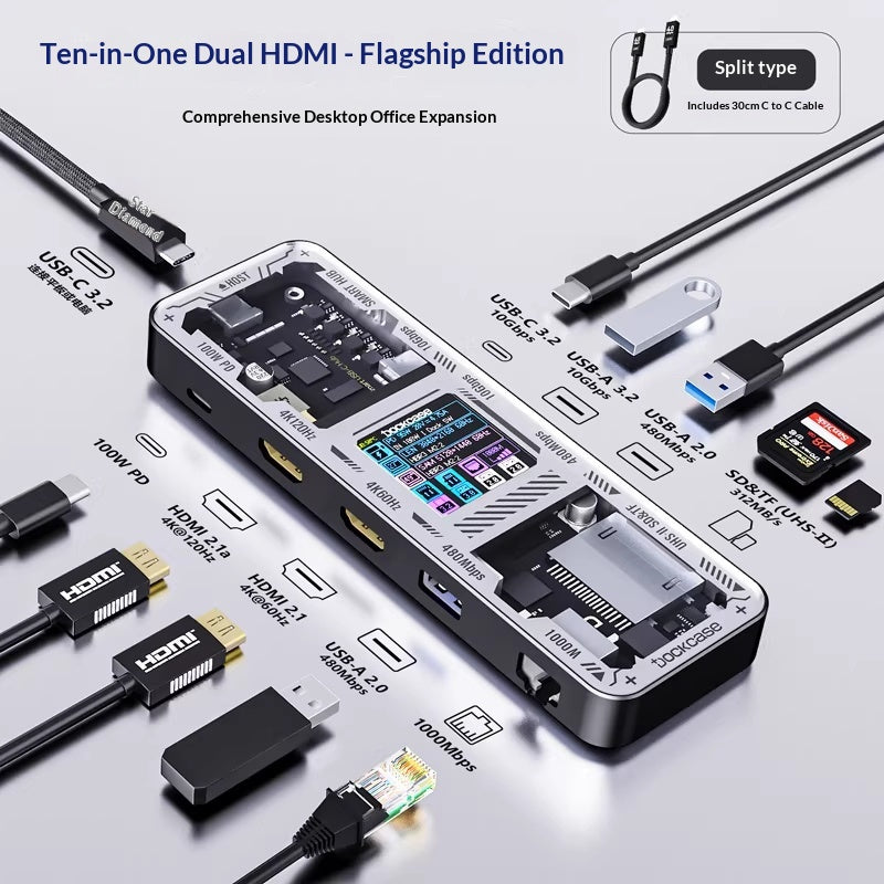 Ordinateur portable HDMI miroir de conversion 8K Port Gigabit Ethernet USB station d'accueil