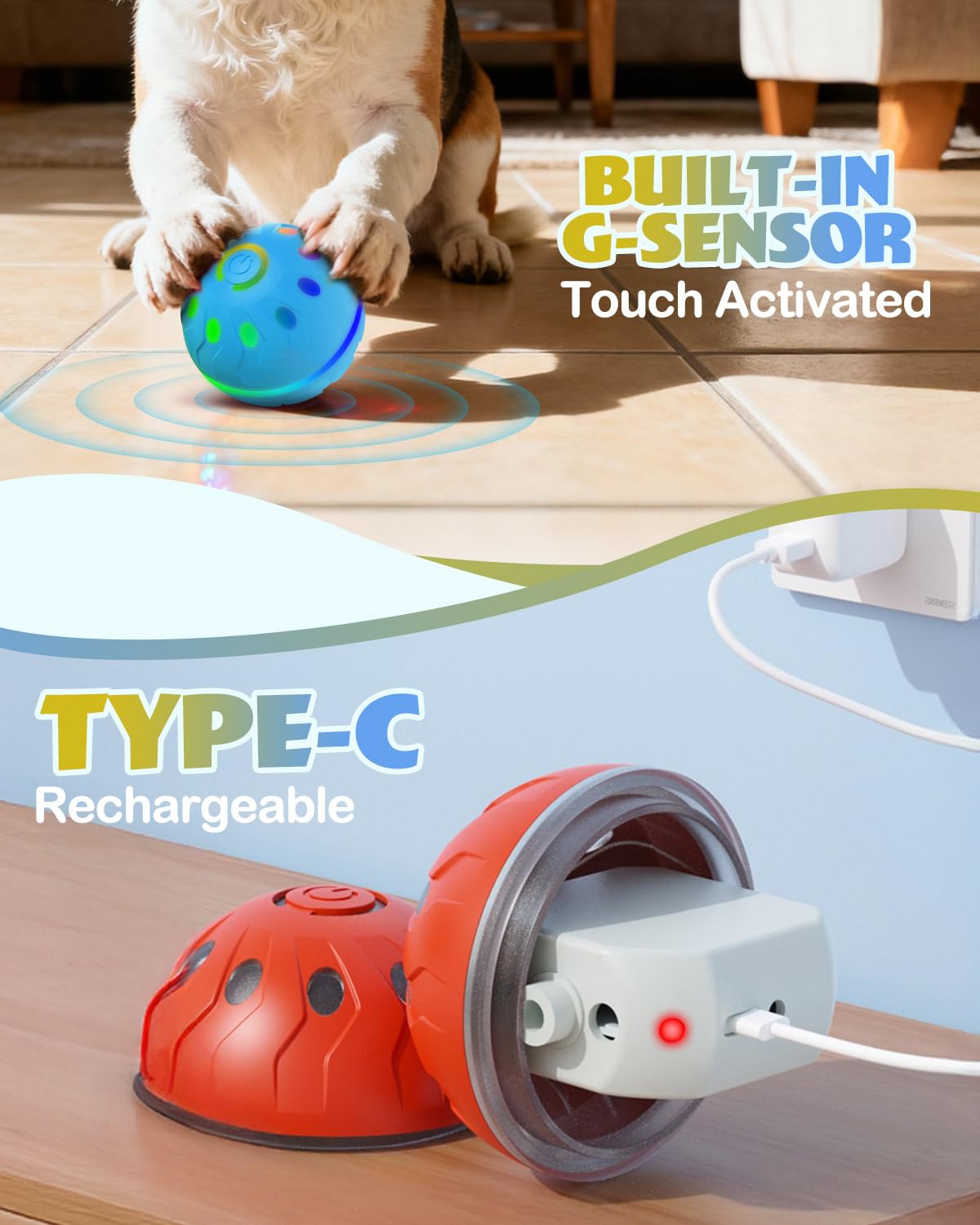 2 Pack Jouets interactifs pour chiens avec lumières