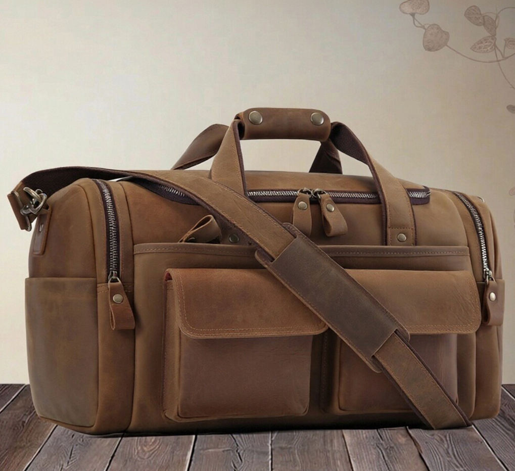 Sac de voyage en cuir véritable pour hommes