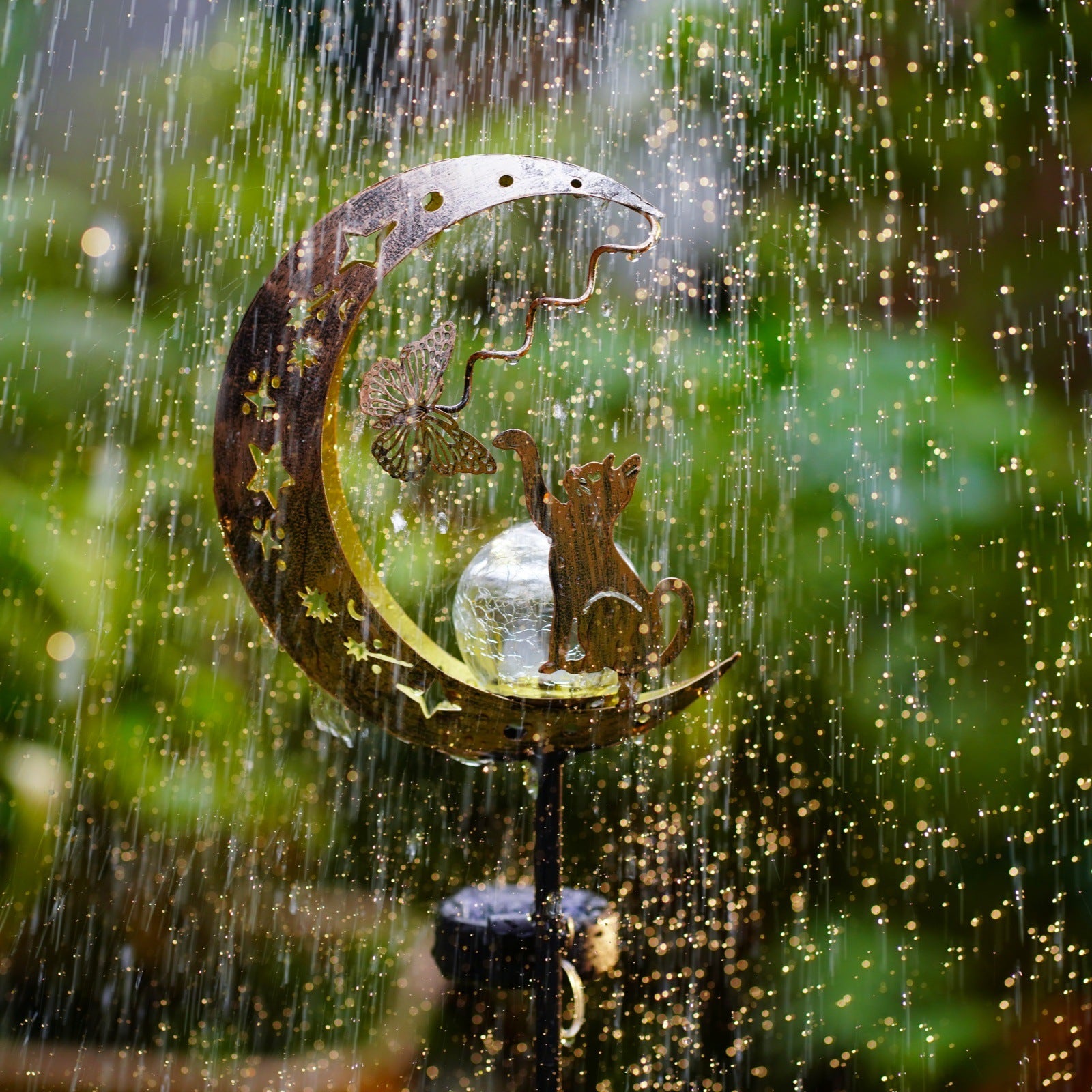 Fer brut extérieur jardin lumière solaire