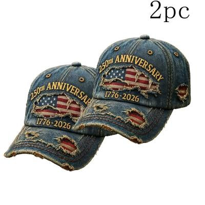 Impression créative Trou polyvalent Breaking Denim Baseball Cap