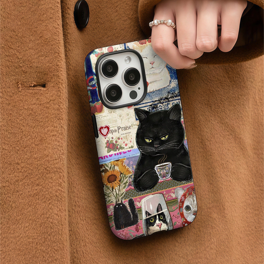 Double Layer Protection Cute Cat Phone Case