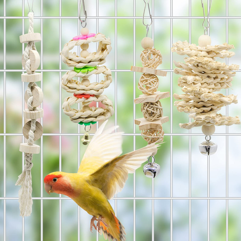 7 Packs Oiseau Swing perroquet Jouets d'échouement-Hanging Bell Bird Cage Jouets de jeu