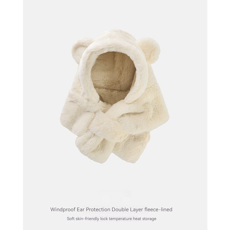 Chapeau de bébé ours avec écharpe