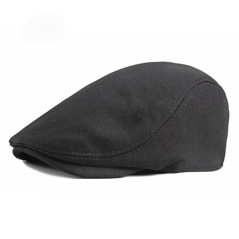 Béret simple uni tricoté de couleur solide avec un bord plat