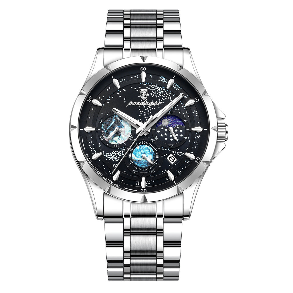 Montres à quartz multifonctions pour hommes lumineux