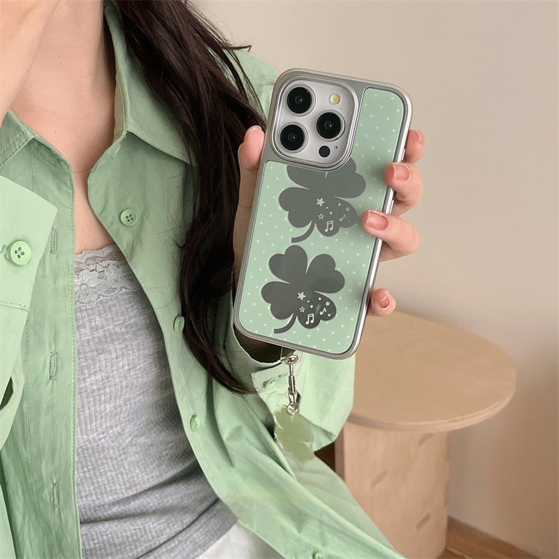 Coréen été Lucky Clover quatre feuilles miroir boîtier téléphonique 16promax