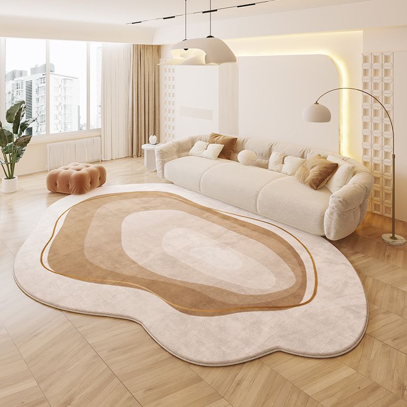 Crème coloré résistant aux taches et facile à maintenir cachemire look Rug