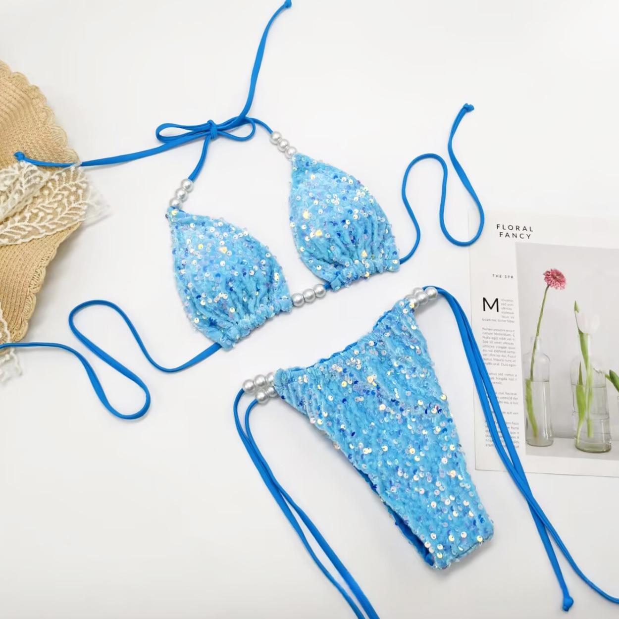 Sexy Iridescent Bikini maillot de bain deux pièces