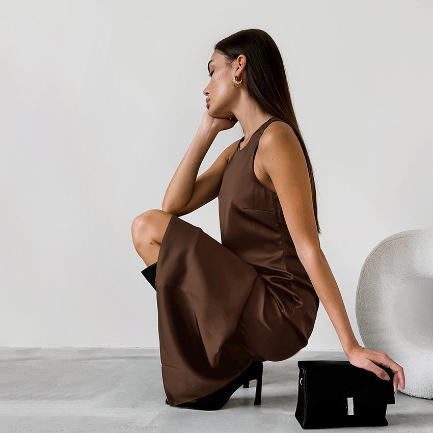 Robe décontractée polyvalente coupe droite pour les femmes