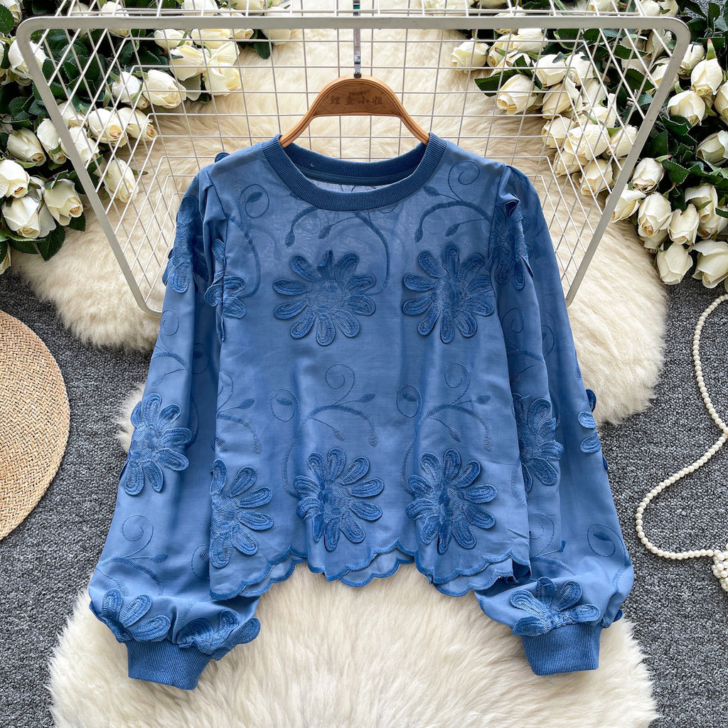 Retro Court style Puffed-sleeve Elegant Top