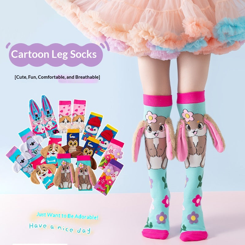 Accessoires pour enfants 3D Cute Cartoon Ear conçu chaussons longs
