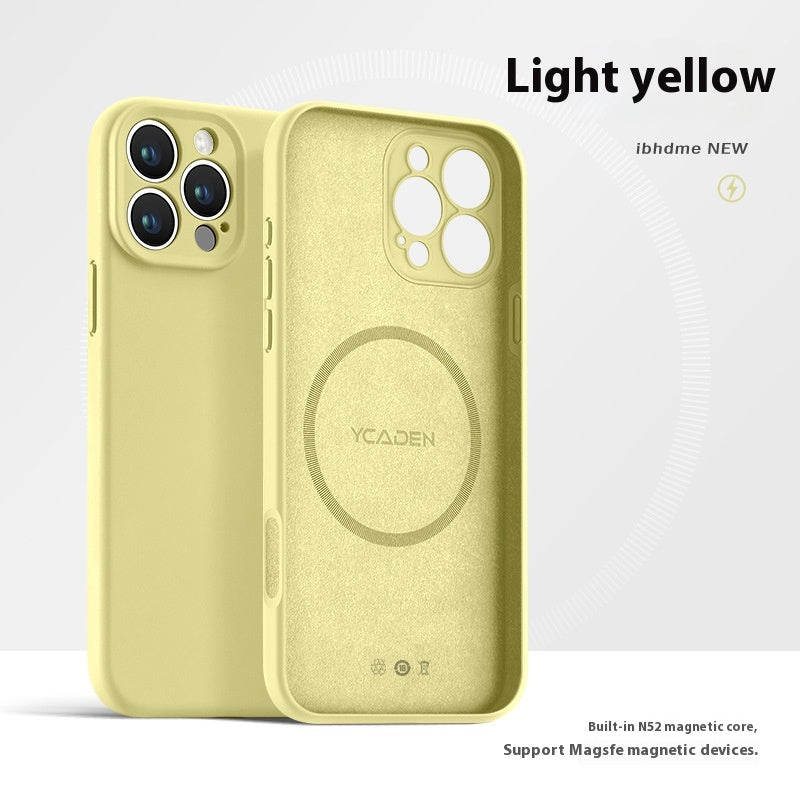 Boîtier de téléphone Real liquide Silicone magnétique ultra-mince résistant à la chute Tout inclus