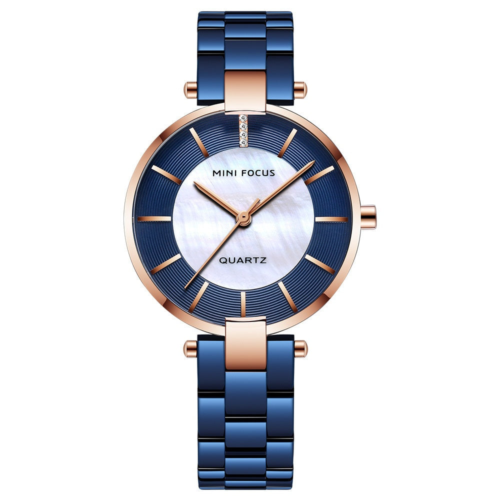 Femmes Casual Quartz Montre simple et élégant bracelet en acier inoxydable
