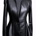 Veste courte en cuir pour femme