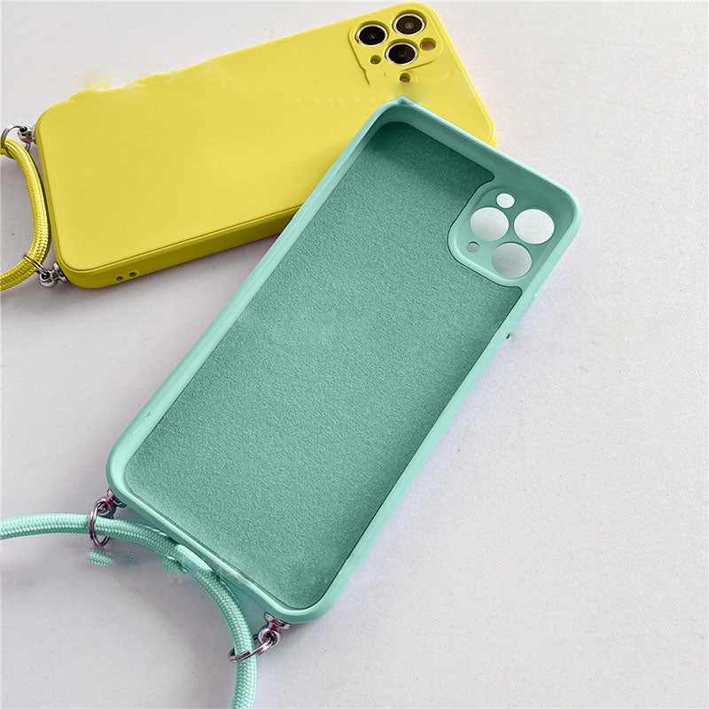 Cas de téléphone de lanyard en silicone liquide créatif et simple