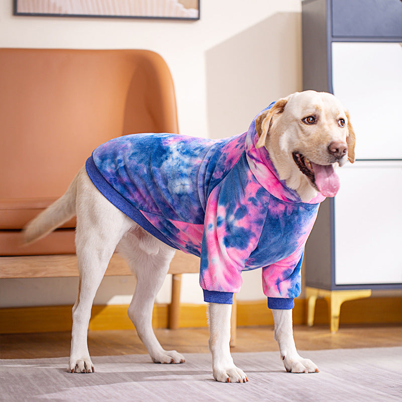Tie-dye Hoodie pour petits chiens moyens et grands Poodle Bichon Golden Retriever Labrado