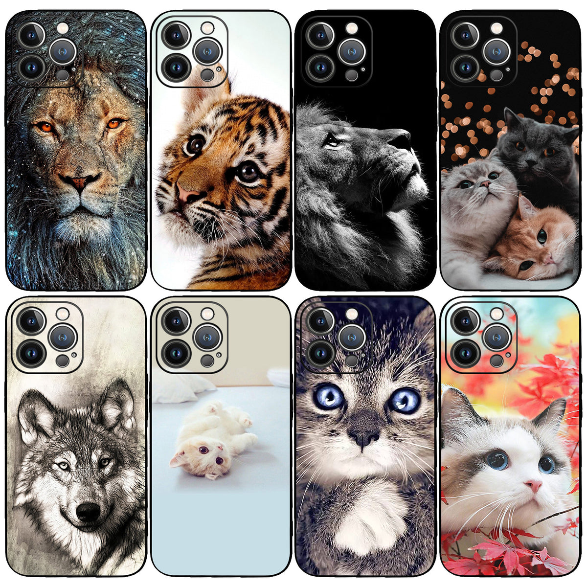 Cas téléphonique Animal Soft Shell Tiger Owl Lion