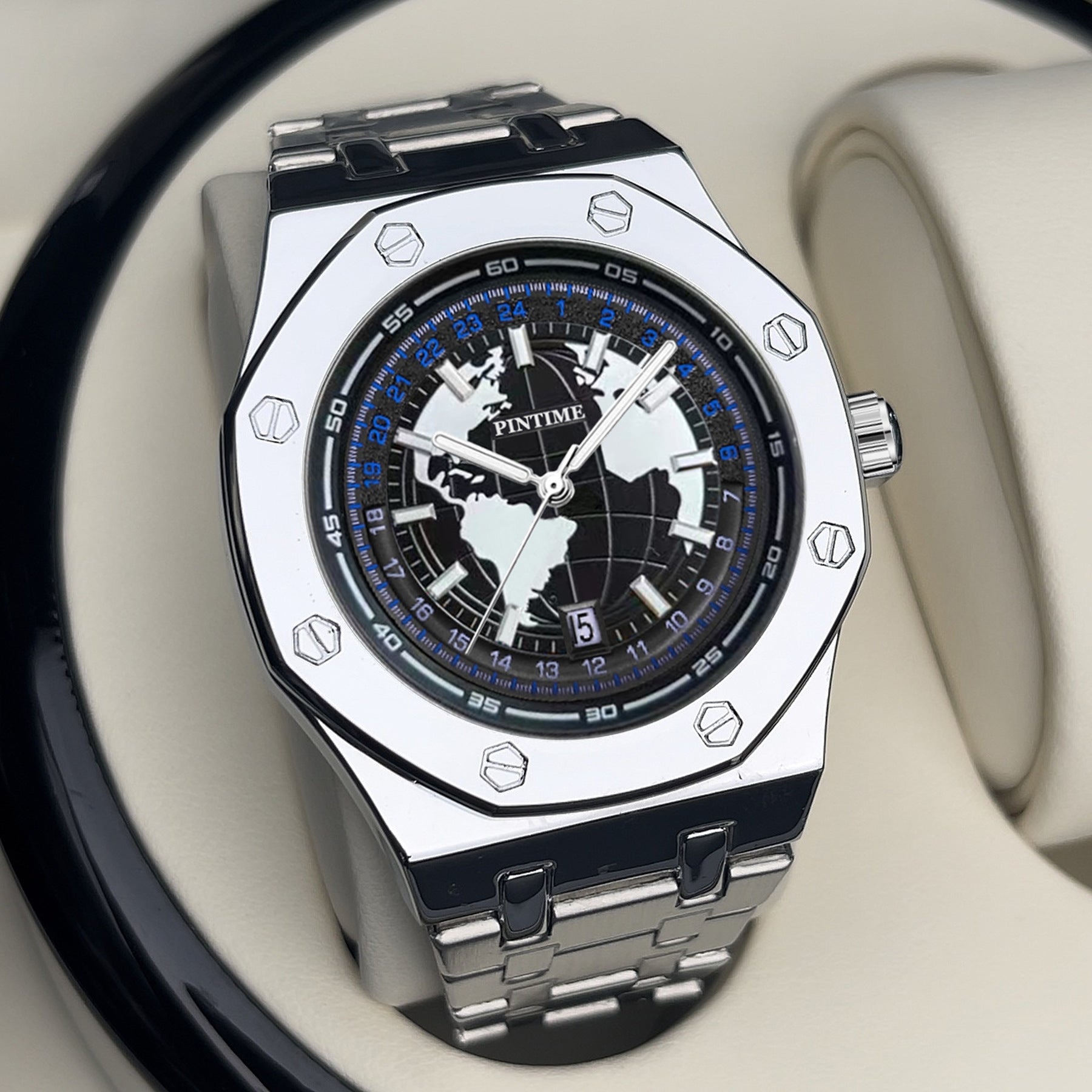 Montres homme imperméable Bracelet en acier lumineux Quartz