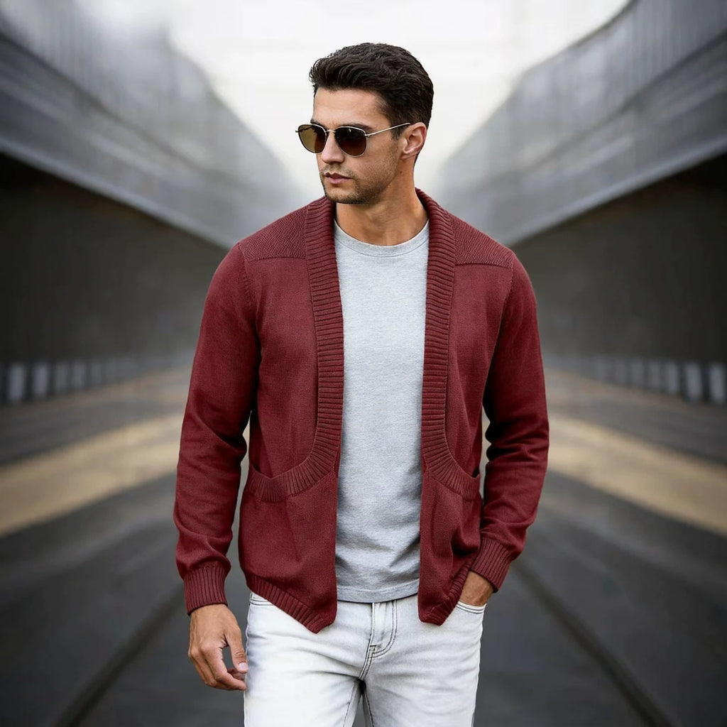 Manteau en mailles châle-châle pour hommes
