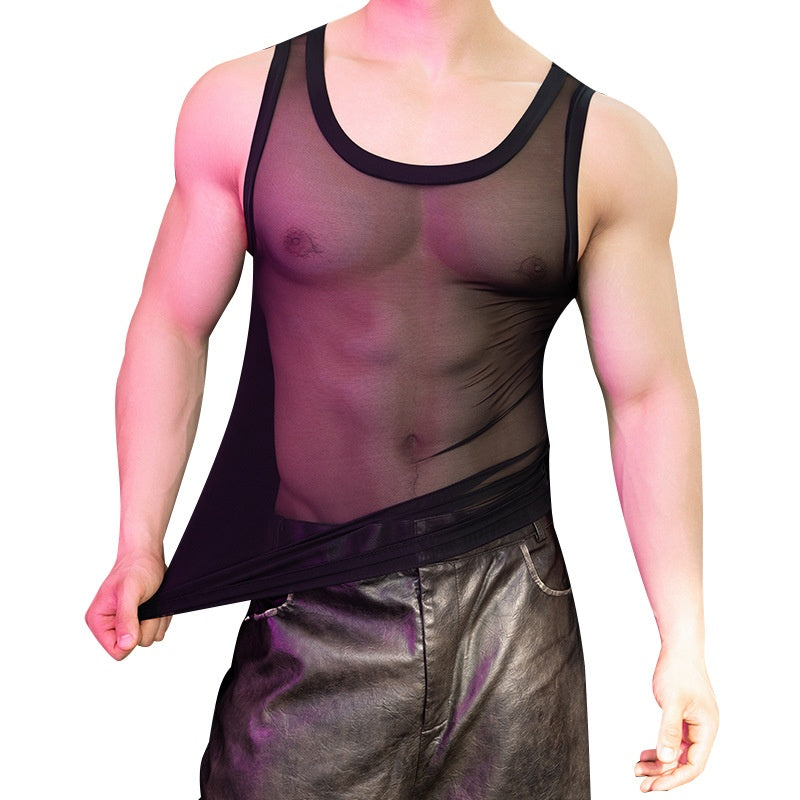 Hommes Sexy Form-fitting High-Stretch Léger et respirant Tank Top