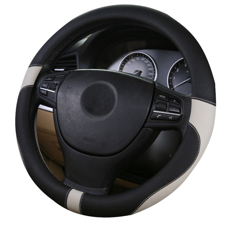 Couverture de volant en cuir vert