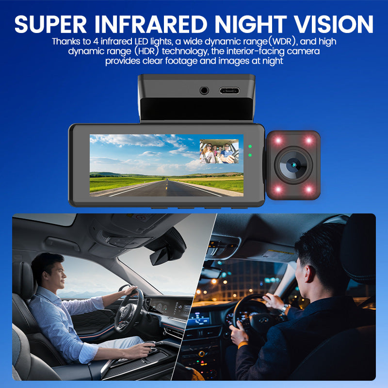 Interconnexion Wi-Fi 3 disques 4K HD Night Vision Driving Recorder