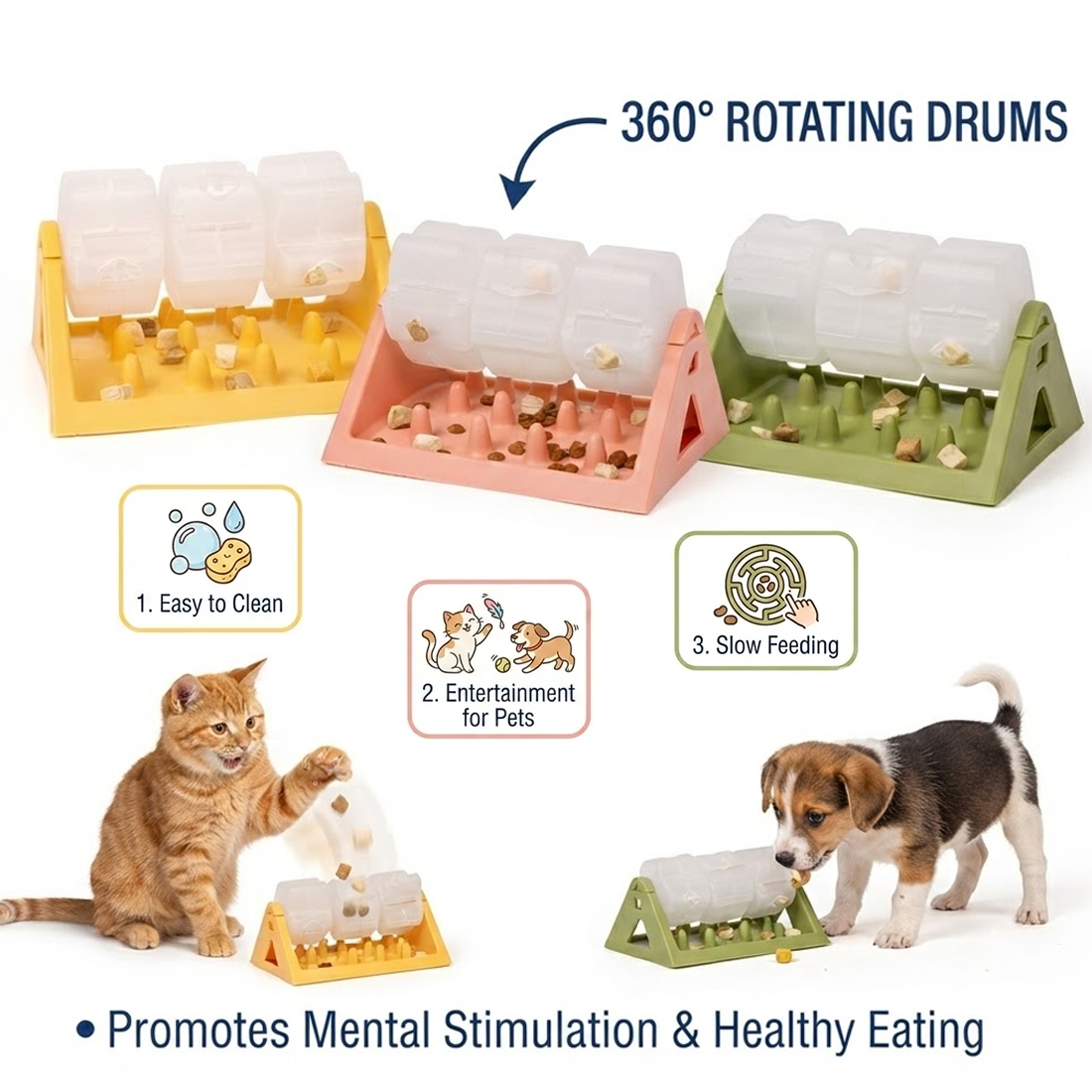 Puzzle Rotation Dog Bowl Slow Feeder Anti Bloat Gulp Plat interactif