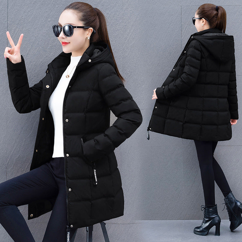 Manteau à capuche mi-longueur pour femmes