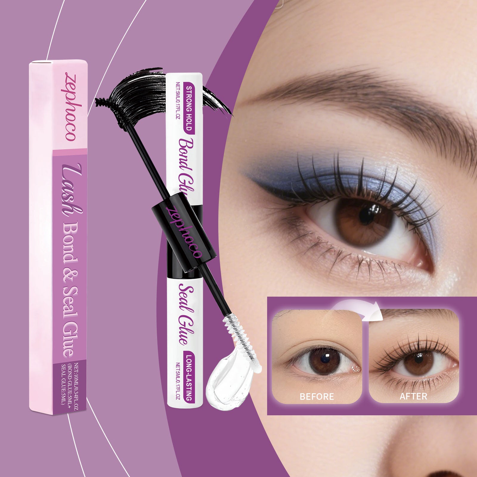 Colle de cils longue durée imperméable 10ml