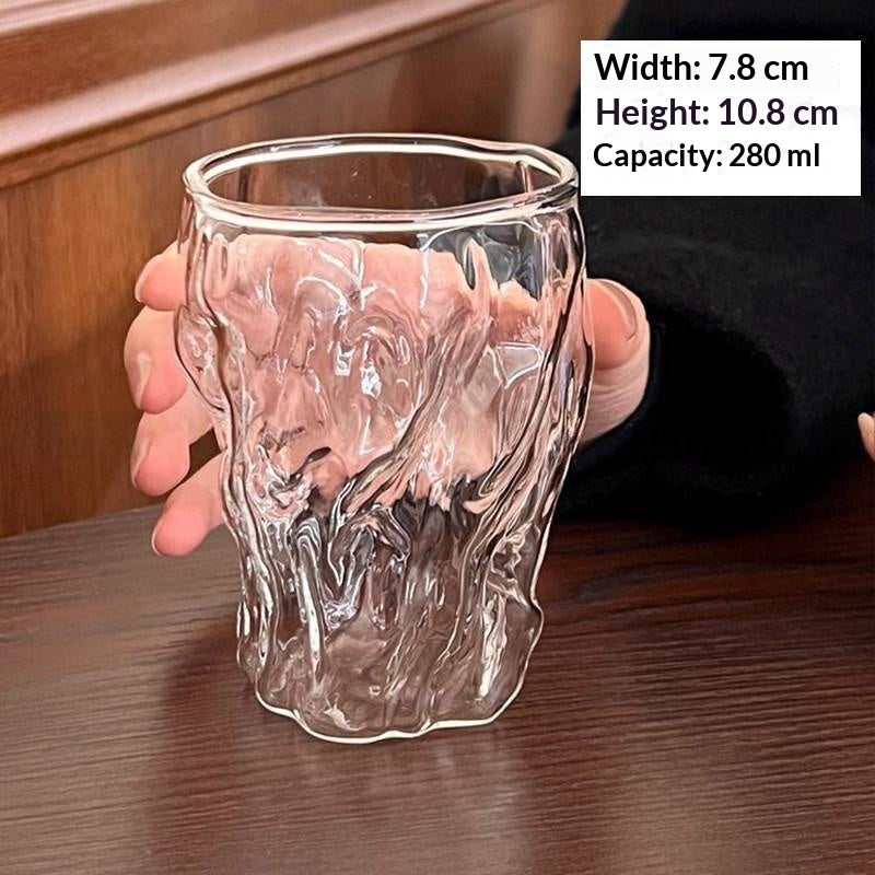 Coupe d'eau haute-borosilicate rétro transparente résistante à la chaleur