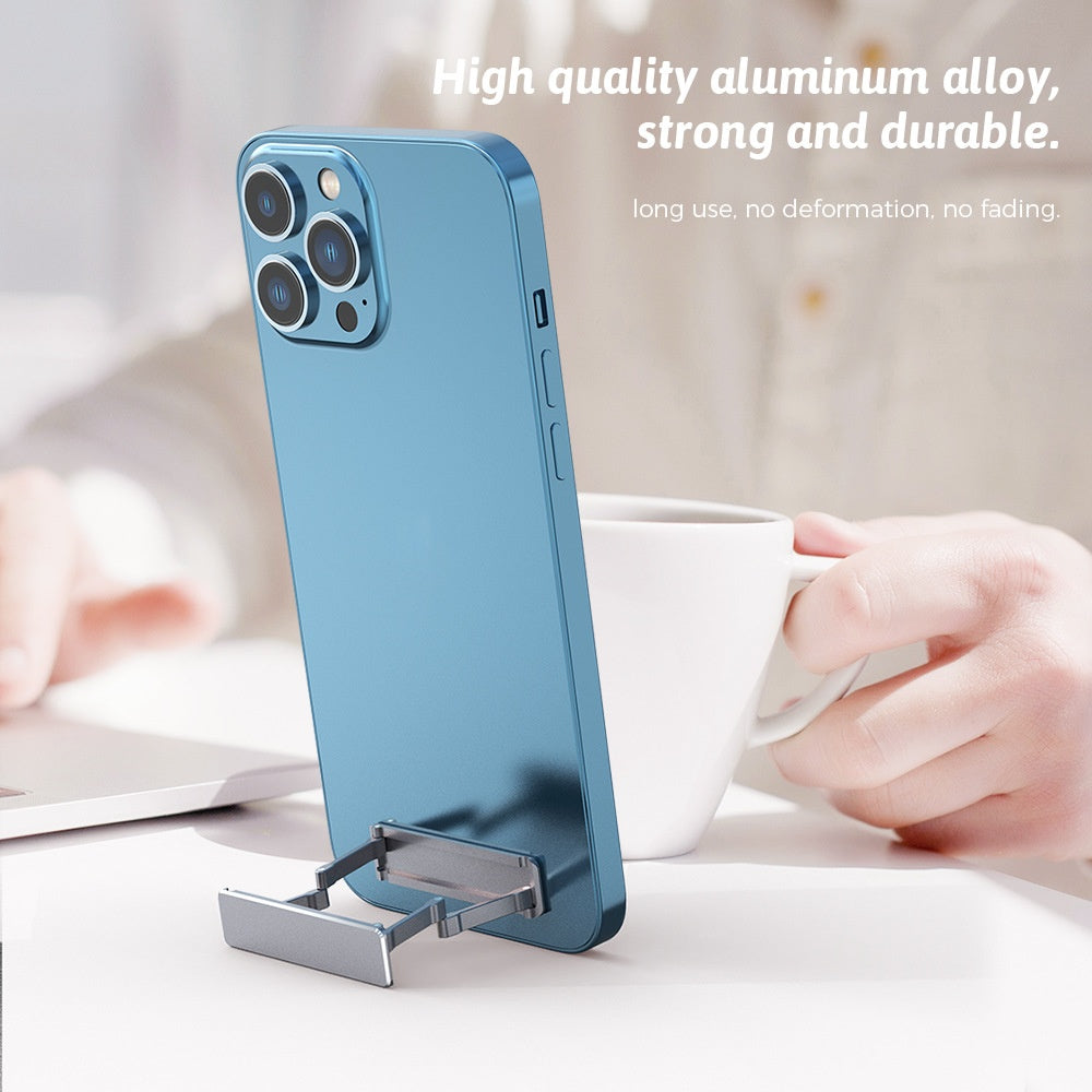 Support de téléphone mobile en alliage d'aluminium pliable et portable Sticker arrière Mini