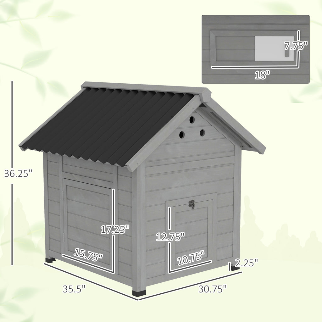 Maison pour animaux de compagnie en bois avec toit ouvrant et portes doubles