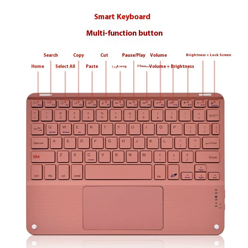 Clavier Bluetooth avec touche pour téléphone portable Tablette sans fil rechargeable