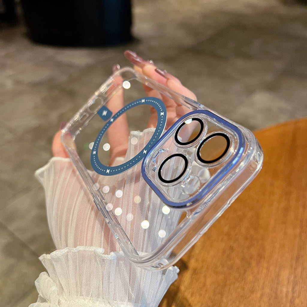 Lentille magnétique transparente verre résistant à la chute Téléphone mobile Protection Shell