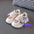 Chaussures Printemps et Automne avec LED Light Chaussures Enfants Ruban Surface Respirant