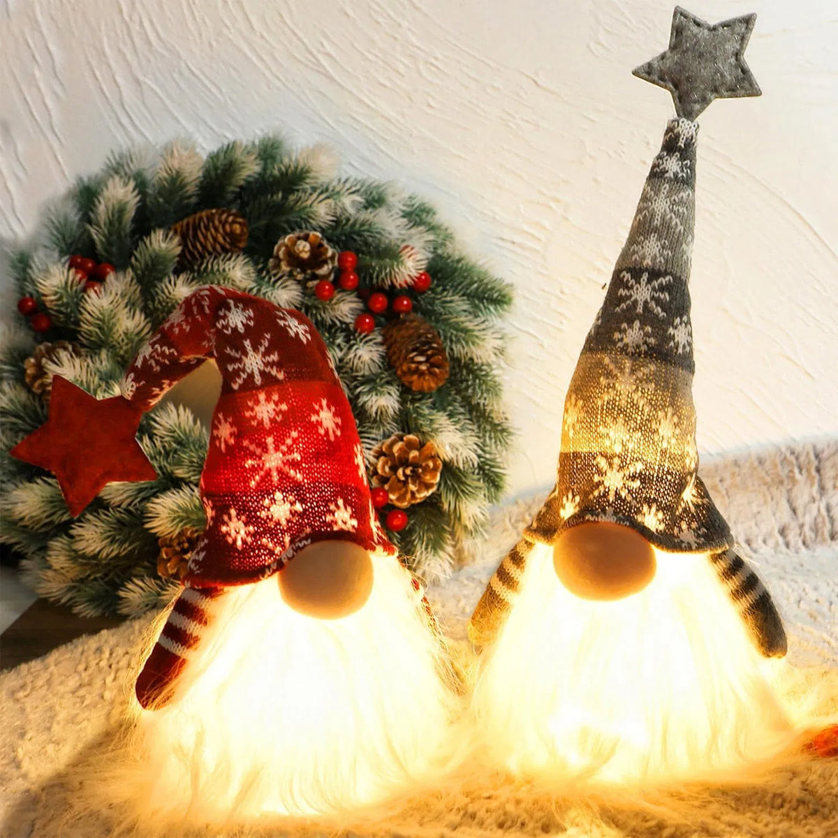 Gnome de Noël éclairé
