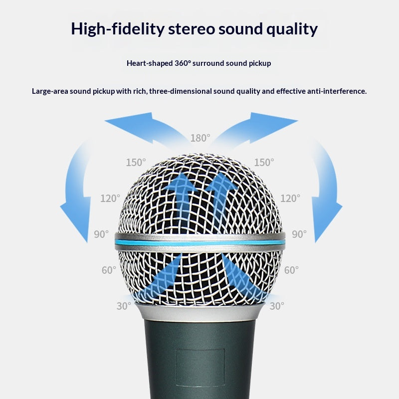 Maison Professionnelle Karaoké Et Stage Ordinateur Enregistrement Dynamique Métaux Microphone filaire