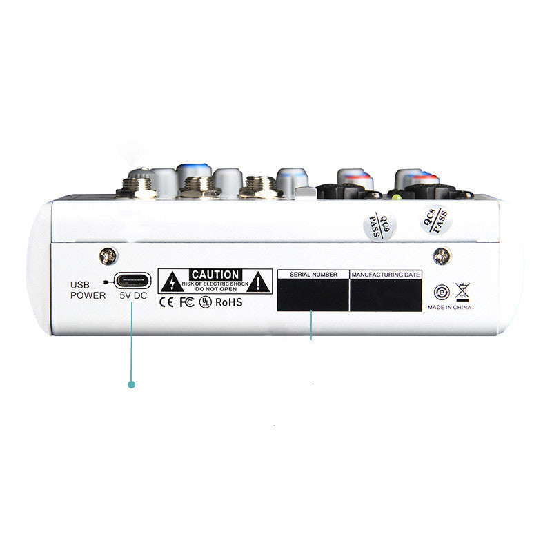 Mancheze4 Mini 4-channel Sound Card Mixer Bluetooth 88 Effets USB Mixer 4-channel Recordi